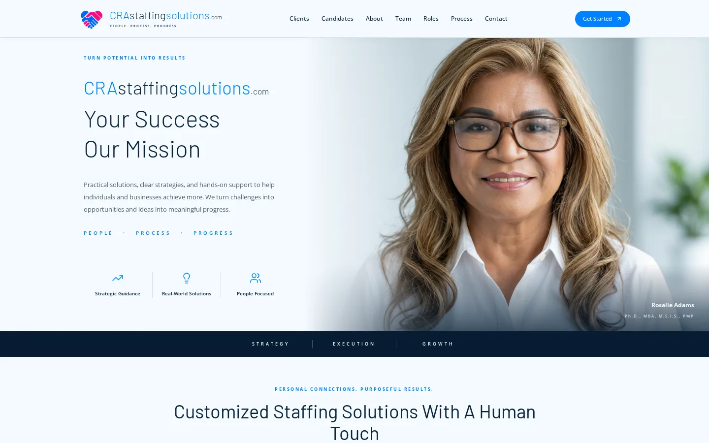 Live sample recruiting website — CRAstaffingsolutions.com
